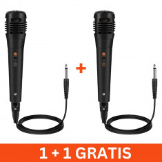 Microfon cu fir MIC544, dinamic, jack 6.5mm, karaoke, 1+1 gratis