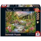 Puzzle 1000 piese, Steve Sundram-Animale din padure, Schimdt