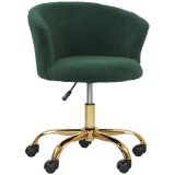 Vinsetto Scaun de birou, scaun de birou ergonomic reglabil &icirc;n &icirc;nălțime, scaun pivotant, picior din oțel, verde | Aosom Romania