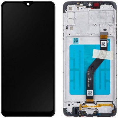 Display cu Touchscreen Samsung Galaxy A20s A207, cu Rama, Negru, Service Pack GH81-17774A foto