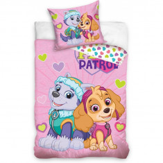 Set lenjerie pat copii Paw Patrol Skye and Everest 100x135 + 40x60 SunCity CBX192019PAW B3406709 foto