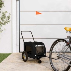 vidaXL Remorcă de bicicletă pentru animale de companie Negru