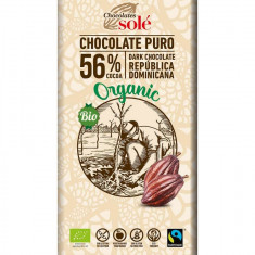 Ciocolata neagra bio 56% cacao, 100g Chocolates Sole