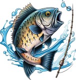 Sticker decorativ, Peste, Albastru, 62 cm, 1273STK-1