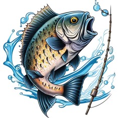 Sticker decorativ, Peste, Albastru, 62 cm, 1273STK-1