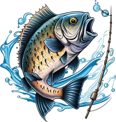 Sticker decorativ, Peste, Albastru, 62 cm, 1273STK-1 foto