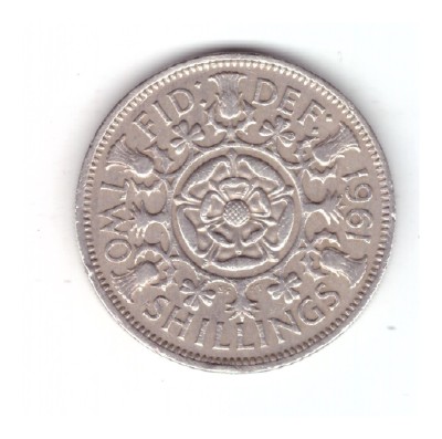 Moneda Anglia 2 shilling / 2 shillings 1961, stare buna, curata foto