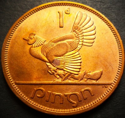 Moneda istorica 1 PENNY / PINGIN - IRLANDA, anul 1968 *cod 3363 = UNC foto