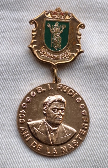 G.I Rudi - medalie comemorativa - 100 ani de la nastere - insigna rara