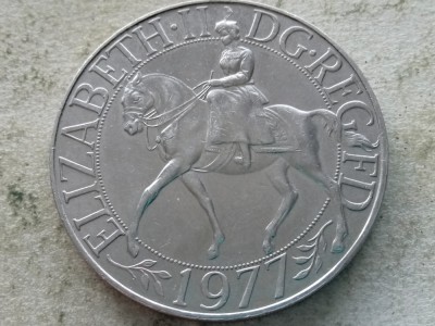 MAREA BRITANIE-25 PENCE 1977 (Silver Jubilee of Reign) foto