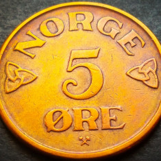 Moneda istorica 5 ORE - NORVEGIA, anul 1952 * cod 4811 A = excelenta!