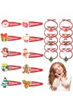 Pene de păr pentru copii, set de 20 de accesorii pentru păr pentru copii, Crăciun
