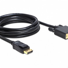 Cablu DisplayPort la DVI-D Dual Link T-T ecranat 2m Negru, Delock 82591