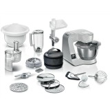 Robot de bucatarie Bosch MUM5XL72 1000W, cantar integrat, 7 trepte + Impuls, bol inox 3.9 litri, set profesional patiserie, gri