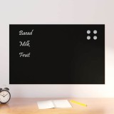 vidaXL Tablă magnetică de perete, negru, 80x50 cm, sticlă securizată