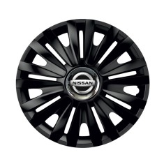 Set 4 capace roti Negre Cu Inel Cromat Royal R16 Compatibil Cu Nissan foto