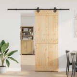 vidaXL Ușă glisantă NARVIK Natural și Negru 80 x 210 cm (213,5 cm) 3445282