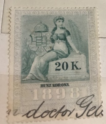 Timbre Austroungaria 1898 20 Koroane foto