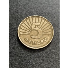 B 11-C Moneda 5 Denari 2001 Macedonia de Nord