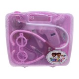 Trusa Doctor Copii Valiza Roz, Jucarii Medicale cu Stetoscop, Seringa, Ochelari, Ciocanel, +3 Ani