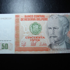 PERU 50 INTIS 1987 UNC