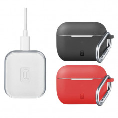 Set Incarcator/Husa Auto +Cablu Cellularline pentru AirPods Pro Alb