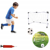 Set poarta cu plasa pentru fotbal, minge, pompa, 120x57x83 cm
