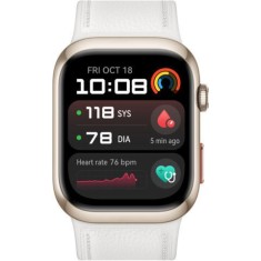 Smartwatch Huawei Watch D2 Luca - B10L cu corp din aluminiu auriu și curea alba din piele compozită, Blister 55020DJF