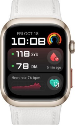 Smartwatch Huawei Watch D2 Luca - B10L cu corp din aluminiu auriu și curea alba din piele compozită, Blister 55020DJF foto