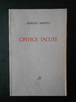 ADRIAN MANIU - CANTECE TACUTE (1965) foto