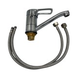 Baterie Bucatarie Roval EL05 Pipa Lunga Cromata Alama Cartus 40mm Montare Chiuveta Racorduri Flexibile