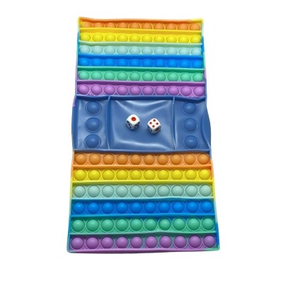 Joc din silicon interactiv antistres cu zaruri, Pop It Now and Flip It, Model 3, Multicolor foto