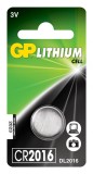 Baterie GP Batteries, butoni (CR2016) 3V lithium, blister 1 buc. &quot;GPCR2016-2CPU1&quot; &quot;GPPBL2016140&quot; (timbru verde 0.01 lei)