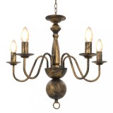 VidaXL Candelabru antichizat, negru, 5 becuri E14