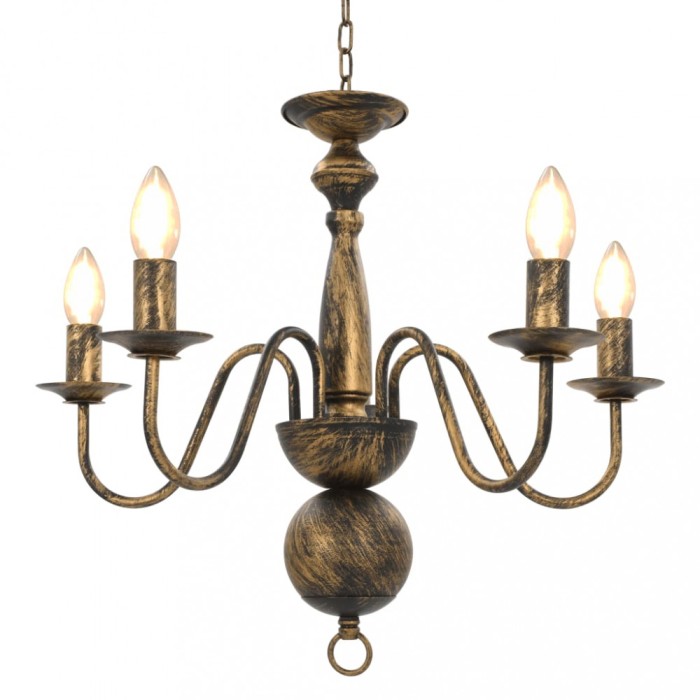 vidaXL Candelabru antichizat, negru, 5 becuri E14