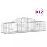 Cumpara ieftin Cosuri gabion arcuite 12 buc, 200x50x40/60 cm, fier galvanizat