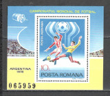 Romania.1978 C.M. de fotbal ARGENTINA-Bl. ZR.599, Nestampilat