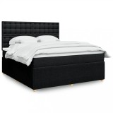 VidaXL Pat box spring cu saltea, negru, 180x200 cm, catifea 3294451