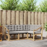 vidaXL Set de canapele de exterior cu pernă 4 pcs Alb și gri deschis 3389437