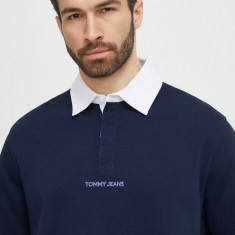 Tommy Jeans polo de bumbac culoarea bleumarin, uni DM0DM18924