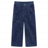 Pantaloni de copii din velur, bleumarin, 128, vidaXL