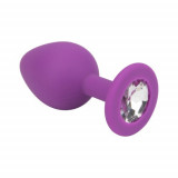 Cumpara ieftin Loving Joy Jewelled Silicone Butt Plug Purple &ndash; Medium