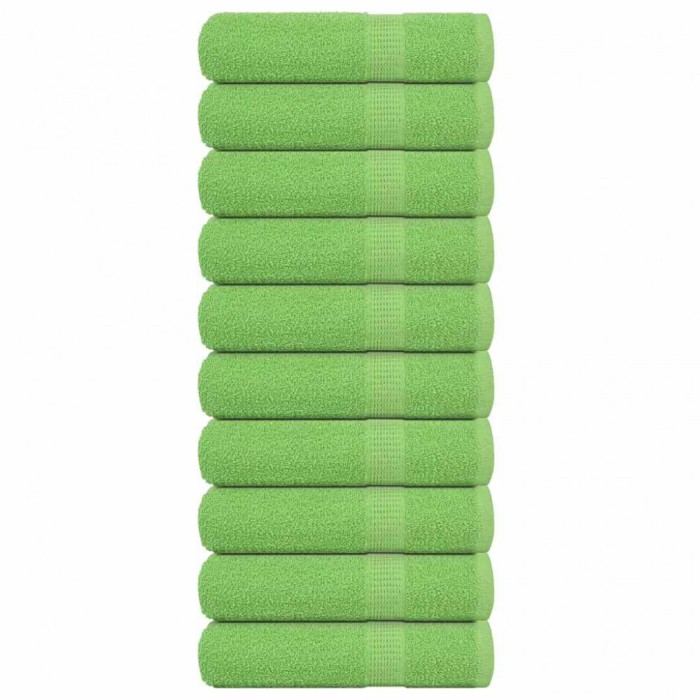 vidaXL Prosoape de duș 10 buc Verde măr 70x140 cm 360 g/m&sup2; 100% bumbac 137027