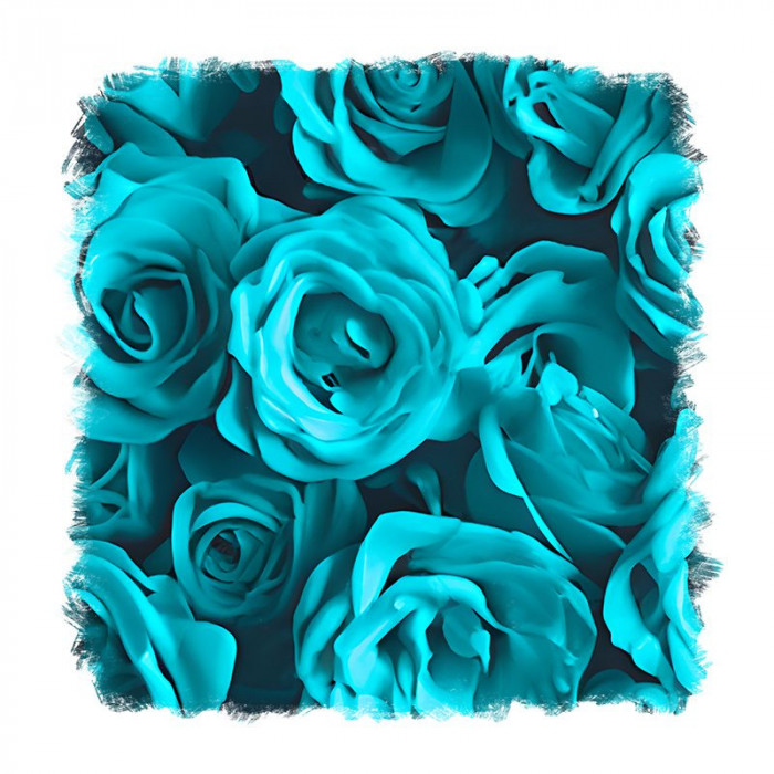 Sticker decorativ, Trandafiri, Turcoaz, 55 cm, 9710ST