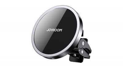 Joyroom &amp;Icirc;ncărcător auto magnetic Qi Wireless Car Charger (compatibil MagSafe pentru iPhone) Negru (JR-ZS240) foto