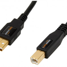 Cablu pentru imprimanta sau hard disk extern Amazon Basics USB-A la USB-B 2.0, 3 metri, negru - RESIGILAT
