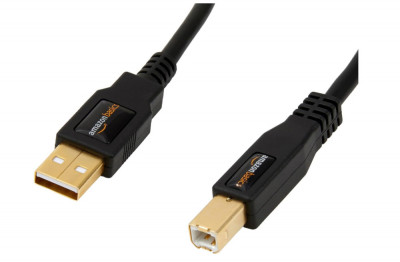 Cablu pentru imprimanta sau hard disk extern Amazon Basics USB-A la USB-B 2.0, 3 metri, negru - RESIGILAT foto