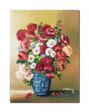 Cumpara ieftin Tablou pictat manual, Vaza cu camelii, 40x30cm ulei pe panza, Constantin Feraru