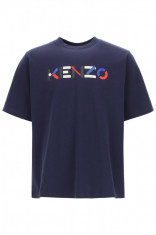 Tricou barbat Kenzo t-shirt with multicolor logo print FB55TS0554SB 76 Albastru foto