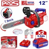 Cumpara ieftin Fierastrau cu lant cu 2 acumulatori 5.0Ah, motor fara perii (brushless), 30cm
